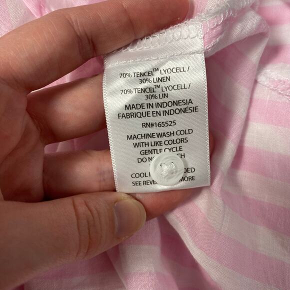 Lola River NWT Striped Linen x Tencel Chloe Top Womens Size‎ S in Rose Quartz - Picture 6 of 7